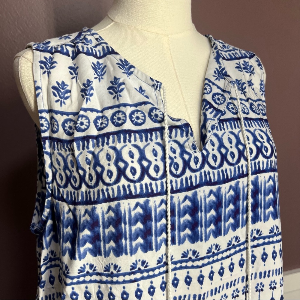 beachlunchlounge Blue and White Patterned Dress - Picture 3 of 7